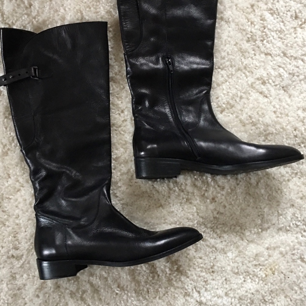 SESTO MEUCCI Black Leather Riding Boots Sz 10W